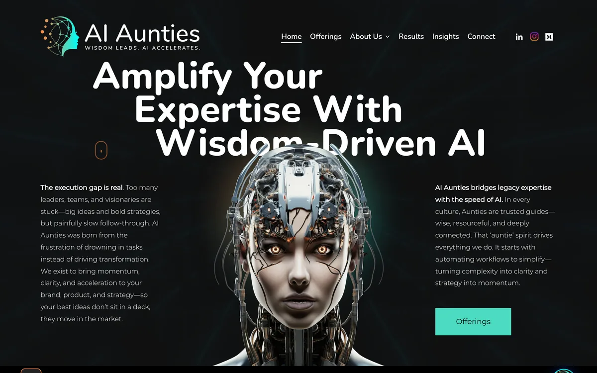 AI Aunties website screenshot