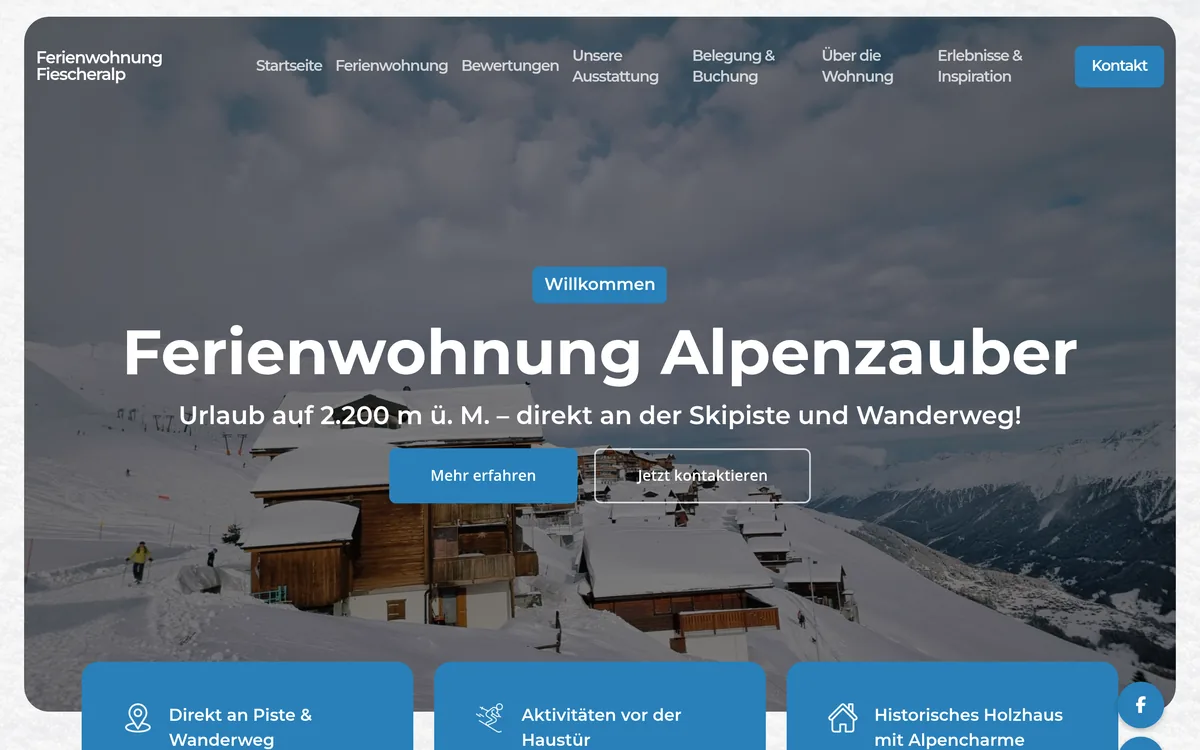 Ferienwohnung website screenshot