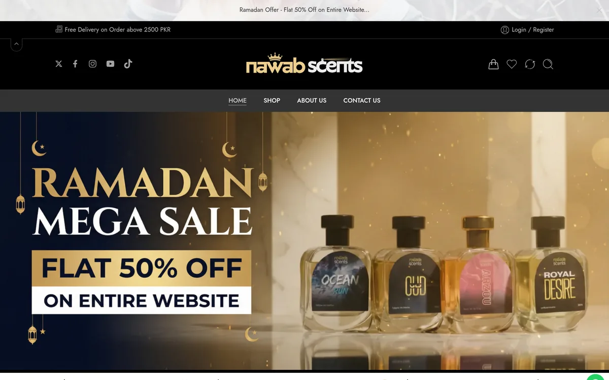 Nawab Scents website screenshot