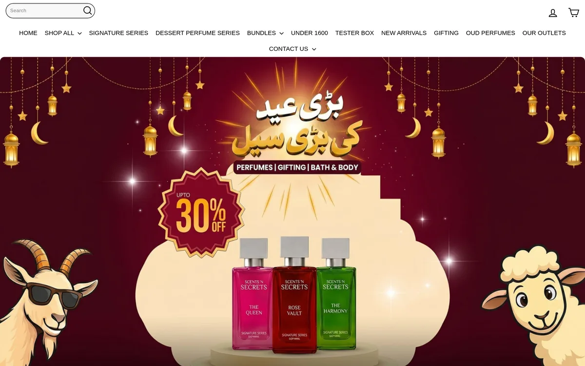 Scents N Secrets website screenshot